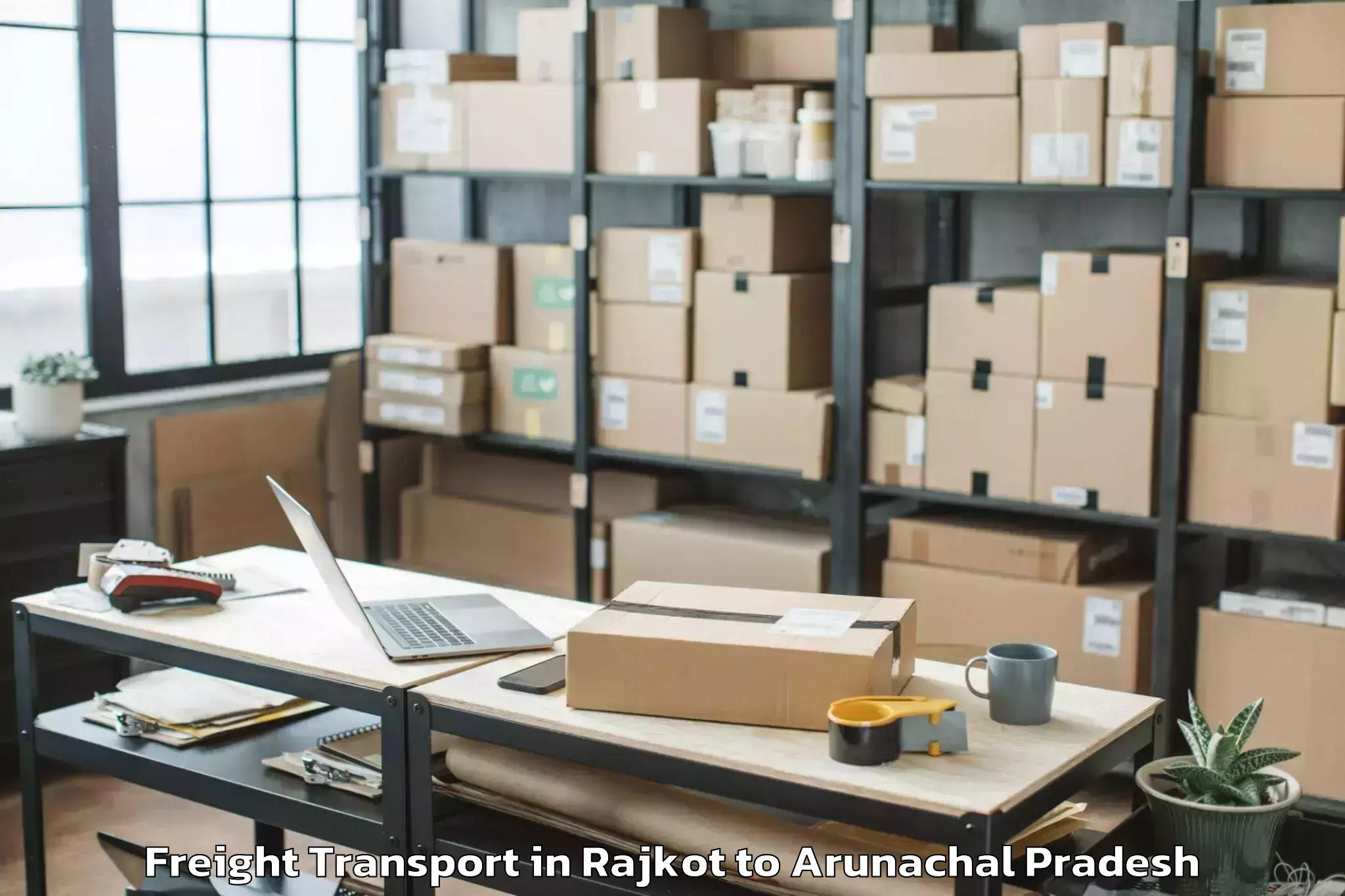 Trusted Rajkot to Pumao Freight Transport